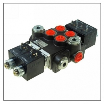 2-section hydraulic distributor, electrically controlled